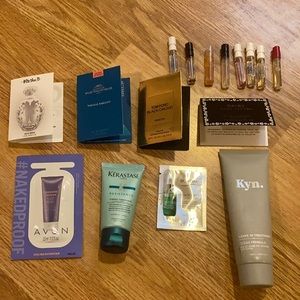 Lot of perfume and skin and hair care